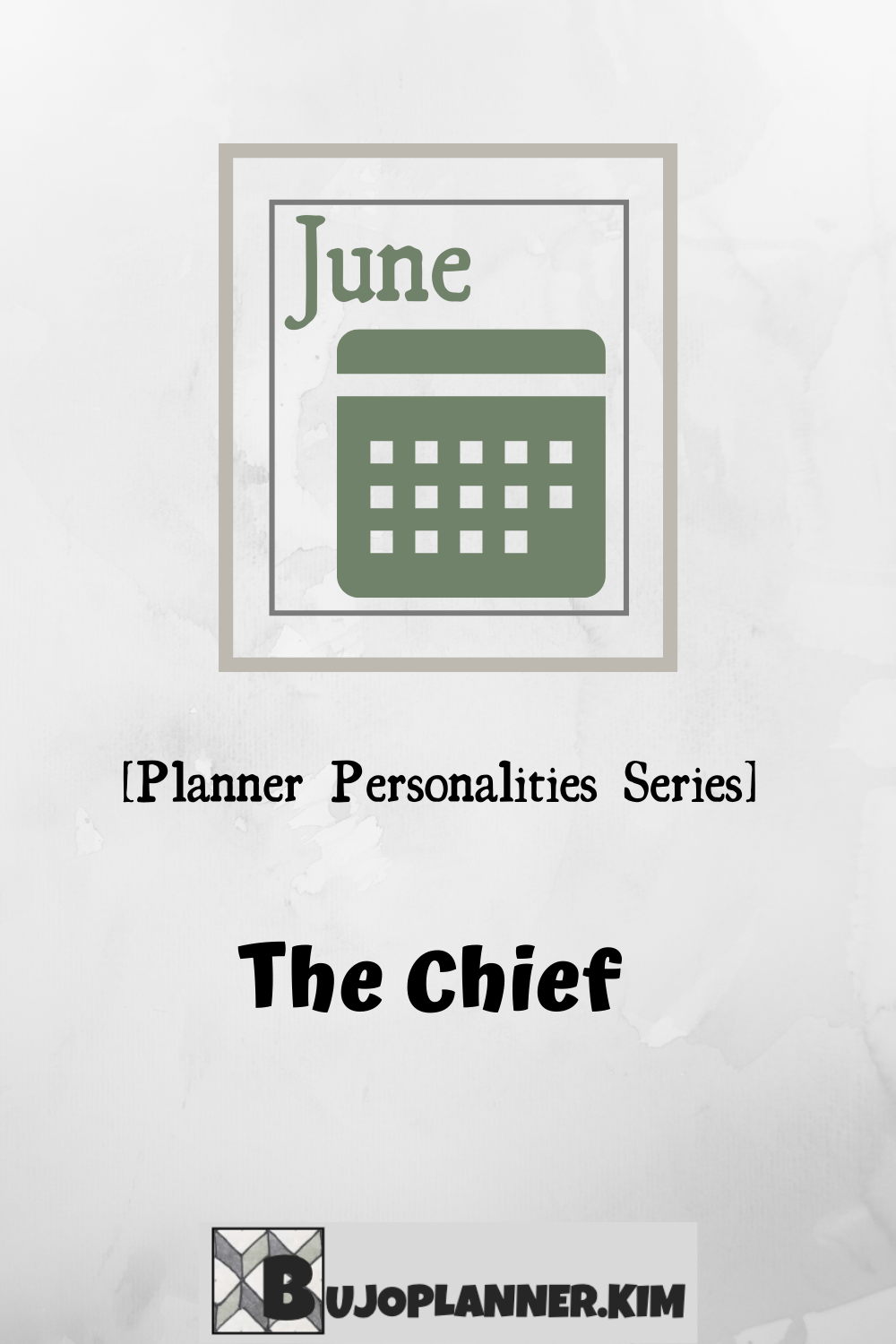 A planner page with the month name and a calendar. The title reads 'The Chief' Planner personalities series
