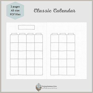 Classic calendar [normal boxes, no art]on two pages A5 size PDF files